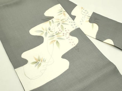 平和屋着物＊夏物　九寸名古屋帯　手描き　南天文　正絹　逸品　CABI5388rv