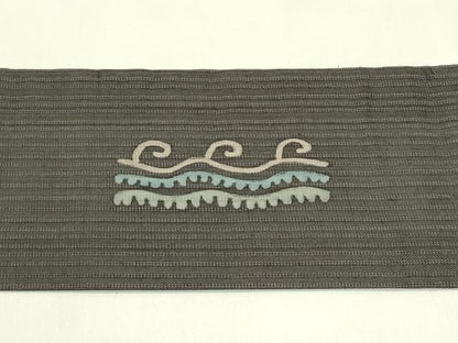 平和屋着物＊夏物　九寸名古屋帯　幾何学文様　正絹　逸品　CABI5391rv