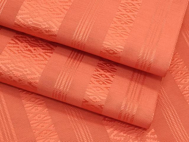 平和屋着物＊夏物　本場筑前博多織　八寸名古屋帯　紗献上　赤丹色　正絹　逸品　CABI5406rv