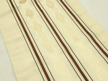 平和屋着物＊夏物　本場筑前博多織　八寸名古屋帯　菱間道　正絹　逸品　CABI5408rv