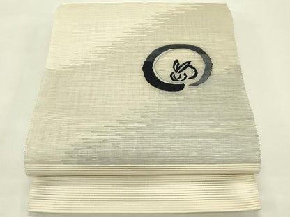 平和屋着物＊夏物　八寸名古屋帯　絽綴れ　兎　正絹　逸品　CABI5413rv
