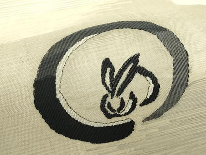 平和屋着物＊夏物　八寸名古屋帯　絽綴れ　兎　正絹　逸品　CABI5413rv