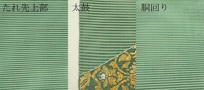平和屋着物＊夏物　太鼓柄袋帯　総刺繍　絽刺し　区限刺繍　絽綴れ　正倉院花唐草文　金銀糸　正絹　逸品　CABI5419rv