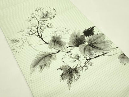 平和屋着物＊夏物　絽塩瀬　九寸名古屋帯　作家物　手描き　草花文　正絹　逸品　CABI5421rv