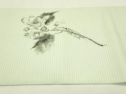 平和屋着物＊夏物　絽塩瀬　九寸名古屋帯　作家物　手描き　草花文　正絹　逸品　CABI5421rv