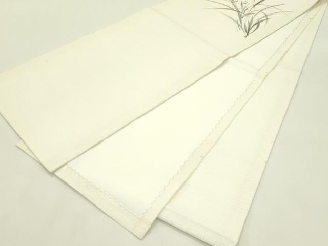 平和屋着物＊夏物　九寸開き名古屋帯　手描き　草花文　正絹　逸品　CABI5422rv