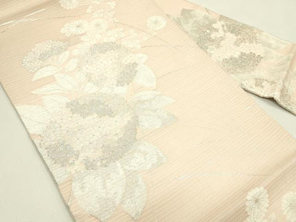 平和屋着物＊夏物　九寸名古屋帯　紫陽花　銀糸　正絹　逸品　未使用　CABI5425rv