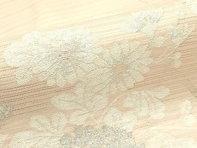 平和屋着物＊夏物　九寸名古屋帯　紫陽花　銀糸　正絹　逸品　未使用　CABI5425rv