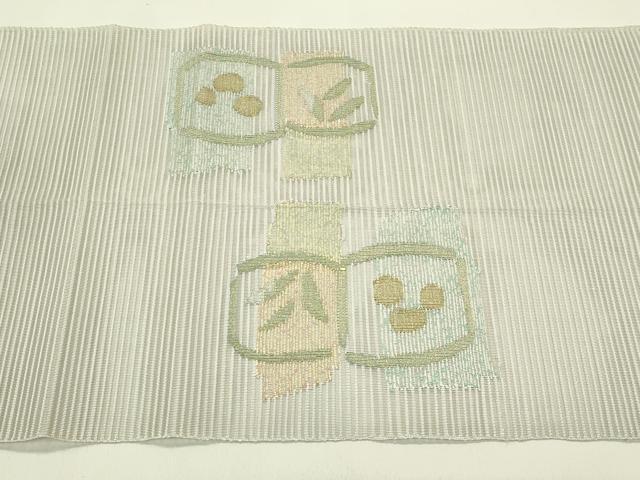 平和屋着物＊夏物　八寸名古屋帯　絽綴れ　草花文　金糸　正絹　逸品　CABI5426rv