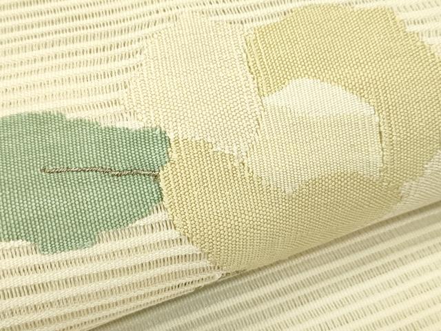 平和屋着物＊夏物　八寸名古屋帯　絽綴れ　枝花文　金糸　正絹　逸品　CABI5430rv