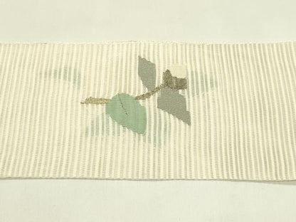 平和屋着物＊夏物　八寸名古屋帯　絽綴れ　枝花文　金糸　正絹　逸品　CABI5430rv