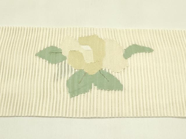 平和屋着物＊夏物　八寸名古屋帯　絽綴れ　枝花文　金糸　正絹　逸品　CABI5430rv