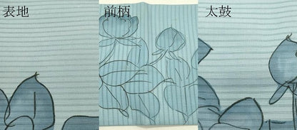 平和屋着物＊夏物　絽塩瀬　つけ帯　手描き　牡丹　正絹　逸品　CABI5434rv