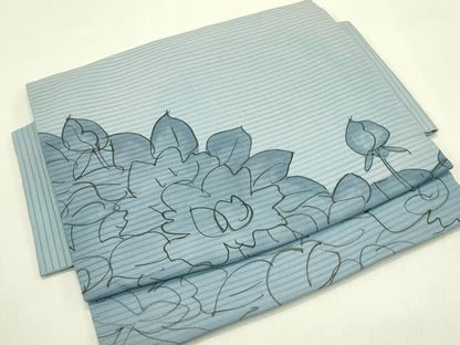 平和屋着物＊夏物　絽塩瀬　つけ帯　手描き　牡丹　正絹　逸品　CABI5434rv