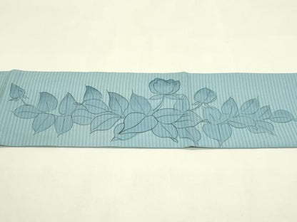 平和屋着物＊夏物　絽塩瀬　つけ帯　手描き　牡丹　正絹　逸品　CABI5434rv
