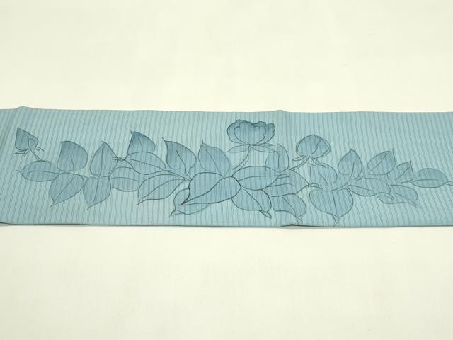 平和屋着物＊夏物　絽塩瀬　つけ帯　手描き　牡丹　正絹　逸品　CABI5434rv
