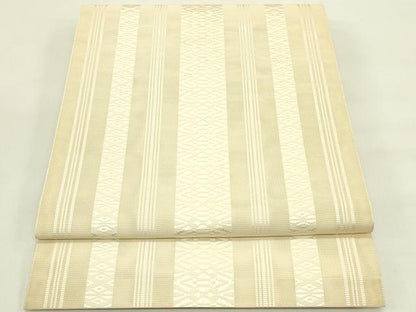 平和屋着物＊夏物　本場筑前博多織　八寸名古屋帯　紗献上　香色　正絹　逸品　CABI5436rv