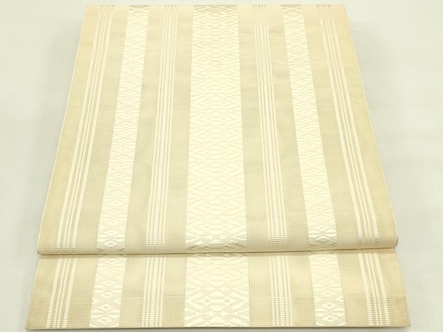 平和屋着物＊夏物　本場筑前博多織　八寸名古屋帯　紗献上　香色　正絹　逸品　CABI5436rv