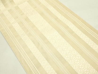 平和屋着物＊夏物　本場筑前博多織　八寸名古屋帯　紗献上　香色　正絹　逸品　CABI5436rv
