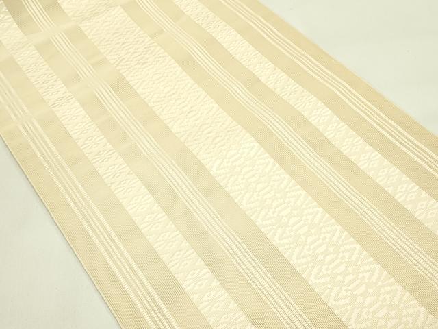 平和屋着物＊夏物　本場筑前博多織　八寸名古屋帯　紗献上　香色　正絹　逸品　CABI5436rv