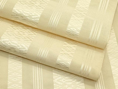 平和屋着物＊夏物　本場筑前博多織　八寸名古屋帯　紗献上　香色　正絹　逸品　CABI5436rv
