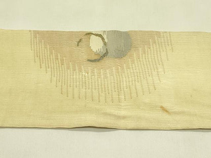 平和屋着物＊夏物　九寸名古屋帯　すくい織　抽象文　金銀糸　正絹　逸品　CABI5442rv