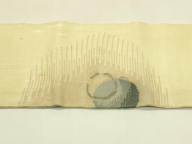 平和屋着物＊夏物　九寸名古屋帯　すくい織　抽象文　金銀糸　正絹　逸品　CABI5442rv