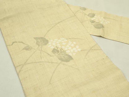 平和屋着物＊夏物　九寸名古屋帯　紫陽花　麻　逸品　CABI5447rv
