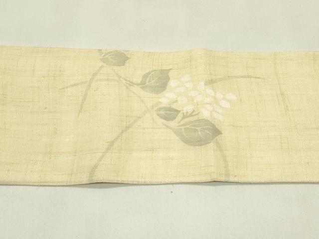 平和屋着物＊夏物　九寸名古屋帯　紫陽花　麻　逸品　CABI5447rv
