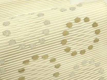 平和屋着物＊夏物　八寸名古屋帯　絽綴れ　丸文　金銀糸　正絹　逸品　CABI5451rv