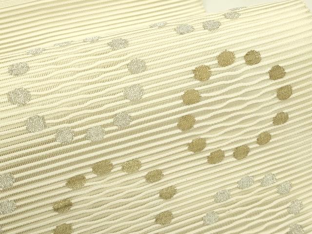 平和屋着物＊夏物　八寸名古屋帯　絽綴れ　丸文　金銀糸　正絹　逸品　CABI5451rv