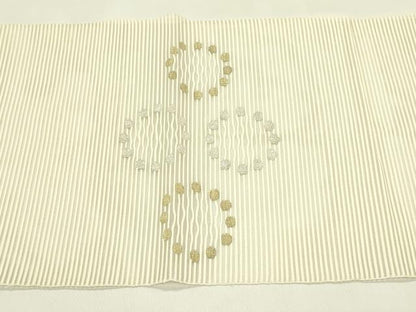 平和屋着物＊夏物　八寸名古屋帯　絽綴れ　丸文　金銀糸　正絹　逸品　CABI5451rv