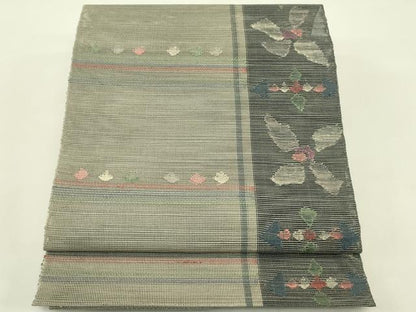平和屋着物＊夏物　1854年創業　帯屋捨松　八寸名古屋帯　花間道　正絹　逸品　未使用　CABI5452rv