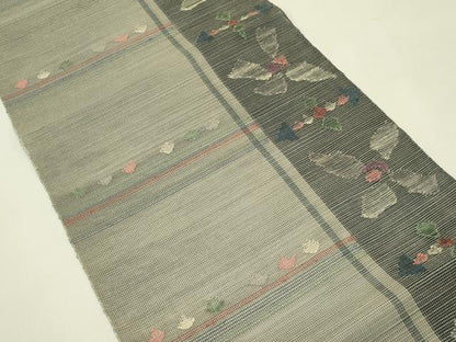 平和屋着物＊夏物　1854年創業　帯屋捨松　八寸名古屋帯　花間道　正絹　逸品　未使用　CABI5452rv