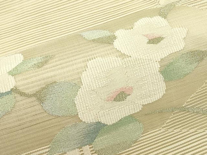 平和屋着物＊夏物　八寸名古屋帯　絽綴れ　流水草花文　金銀糸　正絹　逸品　CABI5458rv