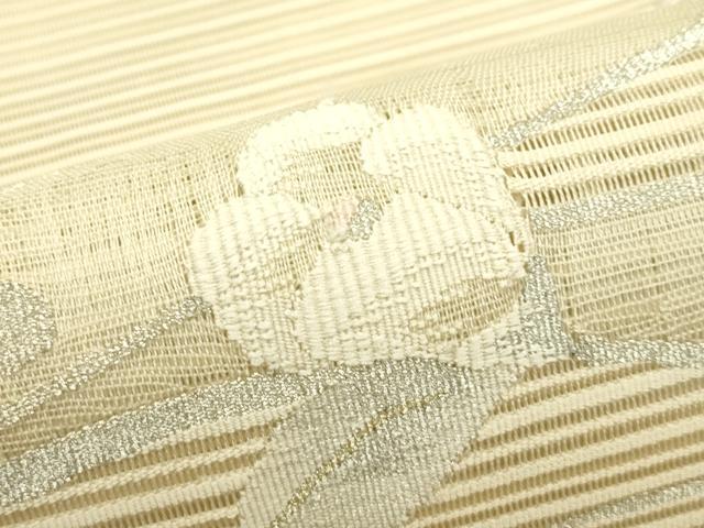 平和屋着物＊夏物　八寸名古屋帯　絽綴れ　流水花文　金銀糸　正絹　逸品　CABI5460rv