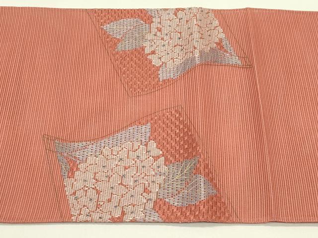 平和屋着物＊夏物　太鼓柄袋帯　絽綴れ　総刺繍　絽刺し　区限刺繍　冊子草花文　金糸　正絹　逸品　未使用　CABI5462rv
