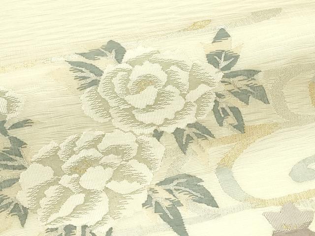 平和屋着物＊夏物　太鼓柄袋帯　すくい織　光琳水草花文　金銀糸　正絹　逸品　未使用　CABI5463rv