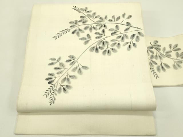 平和屋着物＊夏物　九寸名古屋帯　手描き　萩　正絹　逸品　CABI5467rv