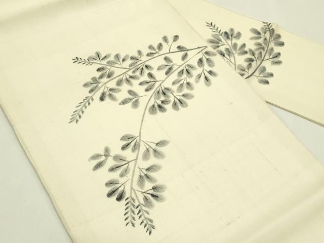 平和屋着物＊夏物　九寸名古屋帯　手描き　萩　正絹　逸品　CABI5467rv