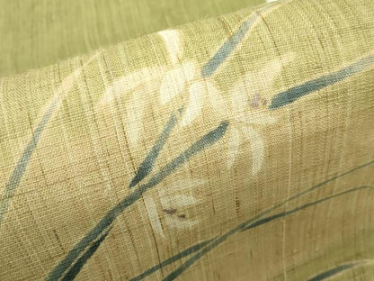 平和屋着物＊夏物　九寸開き名古屋帯　手描き　草花文　麻　逸品　CABI5471rv