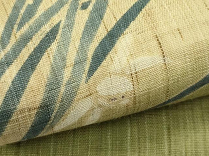 平和屋着物＊夏物　九寸開き名古屋帯　手描き　草花文　麻　逸品　CABI5471rv