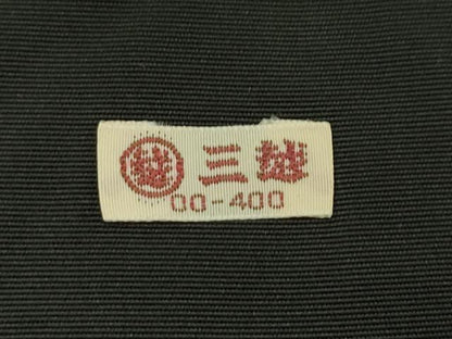 平和屋着物＊夏物　絽塩瀬　九寸開き名古屋帯　撫子　黒地　金彩　三越扱い　正絹　逸品　CABI5473rv