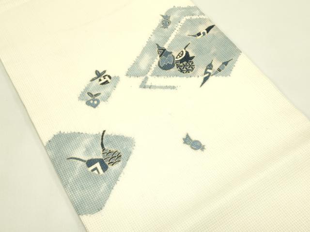 平和屋着物＊夏物　九寸開き名古屋帯　絞り　成り物　正絹　逸品　CABI5479rv