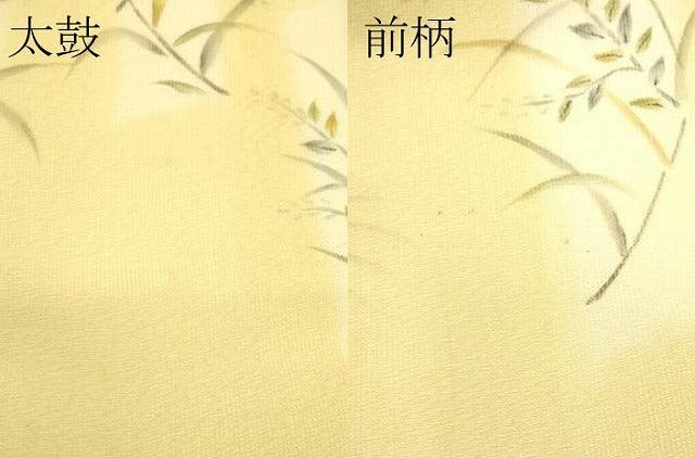 平和屋着物＊夏物　九寸開き名古屋帯　手描き　草木文　正絹　逸品　CABI5480rv