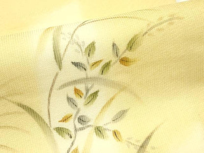 平和屋着物＊夏物　九寸開き名古屋帯　手描き　草木文　正絹　逸品　CABI5480rv