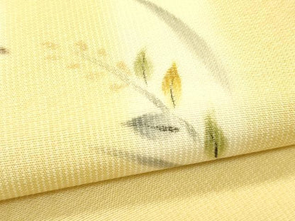 平和屋着物＊夏物　九寸開き名古屋帯　手描き　草木文　正絹　逸品　CABI5480rv