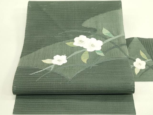 平和屋着物＊夏物　八寸名古屋帯　絽綴れ　草花文　金銀糸　正絹　逸品　CABI5492rv