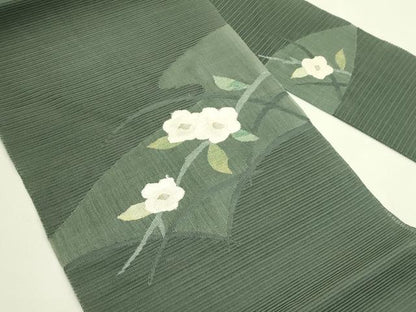 平和屋着物＊夏物　八寸名古屋帯　絽綴れ　草花文　金銀糸　正絹　逸品　CABI5492rv