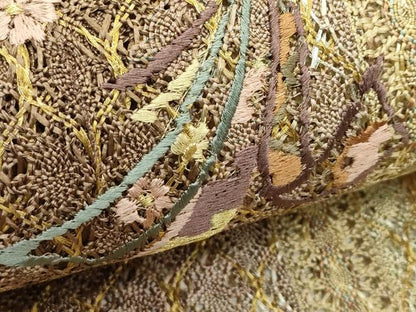 平和屋着物＊夏物　八寸名古屋帯　総刺繍　束ね熨斗花文　金銀糸　やまと誂製　正絹　逸品　CABI5496rv